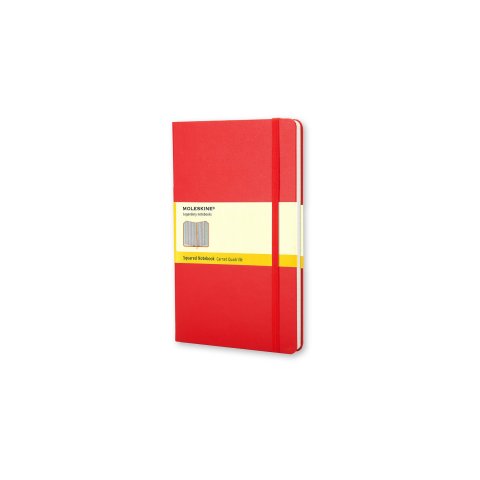 Moleskine Notizbuch, Hardcover 13 x 21 cm, kariert, 120 Blatt, rot