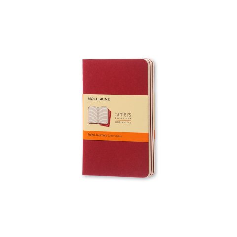 Juego de 3 cuadernos Moleskine 90 x 140, app.A6, ruled, 32 sheets/64 pages, red