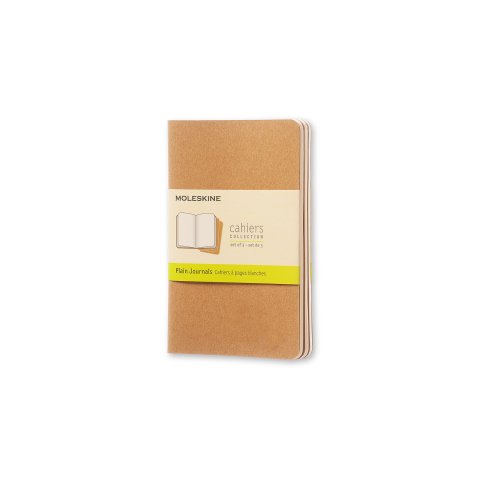 Moleskine notebook, set of 3 90x140, app. A6, blank, 32 sheets,natural brown
