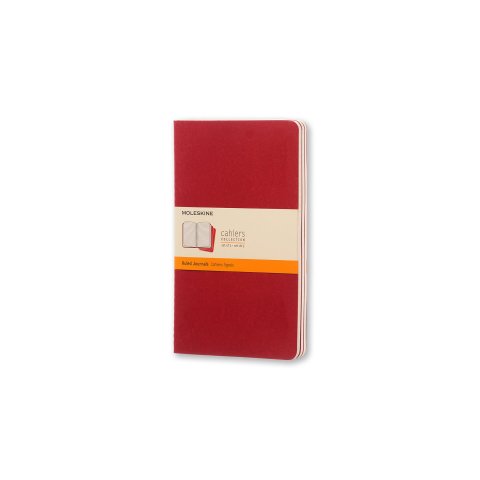 Juego de 3 cuadernos Moleskine 130 x 210, app. A5, ruled, 40 sheets/80 pages, red
