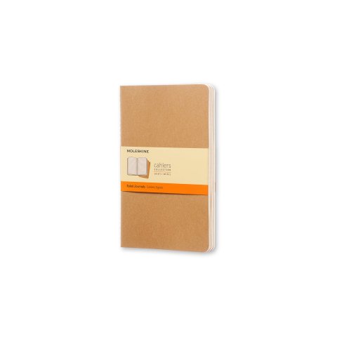 Juego de 3 cuadernos Moleskine 130x210, app. A5,ruled, 40 sh./80 p.,natural brown