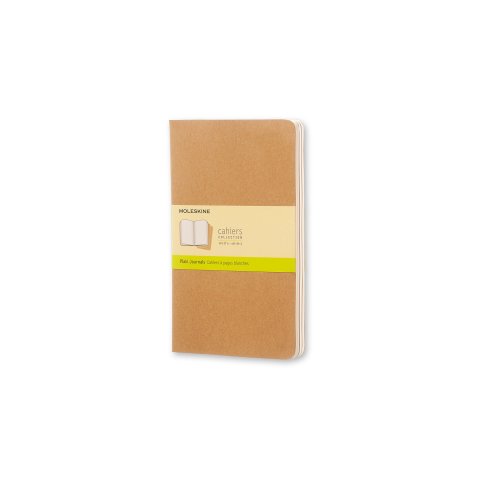 Juego de 3 cuadernos Moleskine 130x210, app. A5,blank, 40 sh./80 p.,natural brown