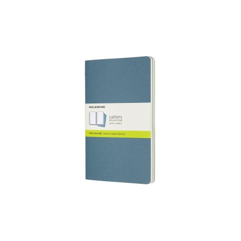 Juego de 3 cuadernos Moleskine 13 x 21 cm, en blanco, 40 hojas, azul intenso