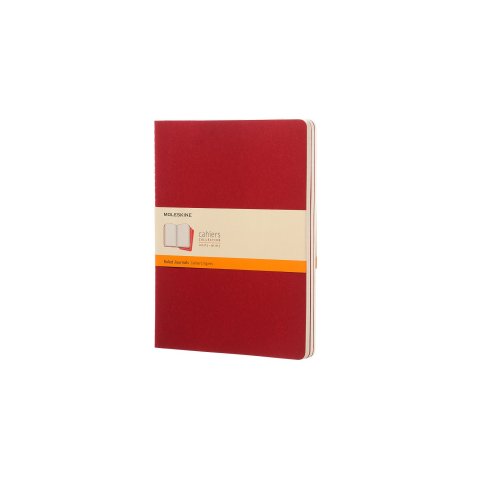 Moleskine notebook, set of 3 190 x 250, ruled, 60 sheets, red