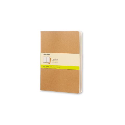 Juego de 3 cuadernos Moleskine 190 x 250, blank, 60 sh./120 p., natural brown