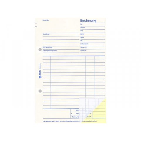 Zweckform Bloque de factura 1730, DIN A5, autocopiativo, blanco/amarillo, 2x40 hojas