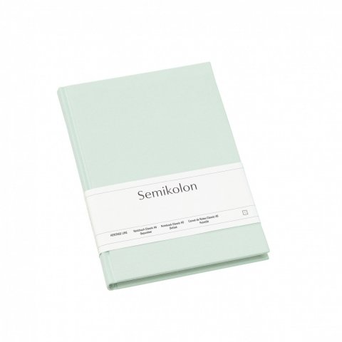 Semikolon notebook, linen cover 152 x 213, approx. DIN A5, 176 pages, dotted, moss