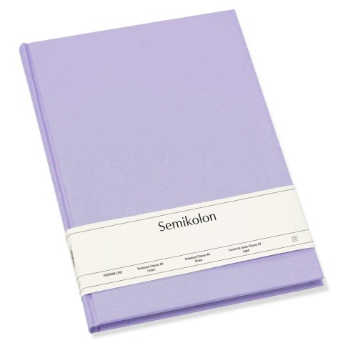 Taccuino Semikolon, copertina in lino 217 x 305, ca. DIN A4, 176 p., foderato, seta lilla