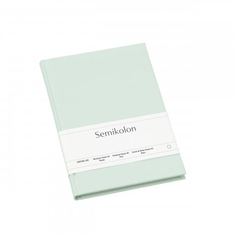 Semikolon notebook, linen cover 152 x 213, approx. DIN A5, 176 pages, blank, moss