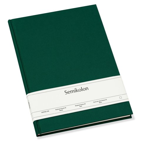 Semikolon Notizbuch, Leineneinband 217 x 305, ca. DIN A4, 176 Seiten, blanko, forest