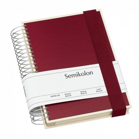 Semikolon spiral notebook Mucho 157 x 217, 330 pages, 3 rulings, burgundy