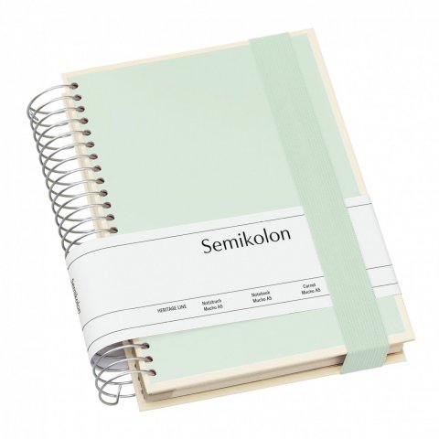 Cuaderno de espiral Semikolon Mucho 157 x 217, 330 páginas, 3 sentencias, musgo