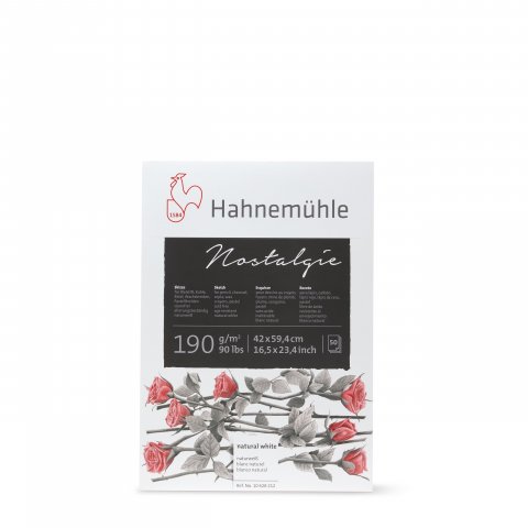 Bloc para esbozos Hahnemühle Nostalgie, 190 g/mř 420 x 594 mm DIN A2, 50 hojas