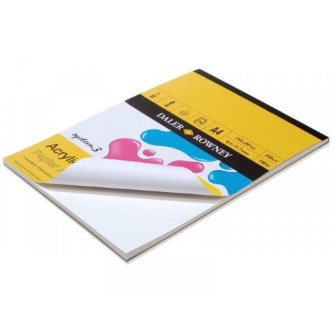 Daler-Rowney System3 acrylic drawing pad, 230 g/mř 210 x 297 mm  A4, 20 sheets