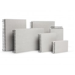 Cuaderno espiral para esbozos, tapa de cartón gris