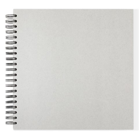 Skizzenbuch Graupappe mit Spiralbindung 130 g/m², 210 x 210, quadrat. 55 Blatt/110 Seiten