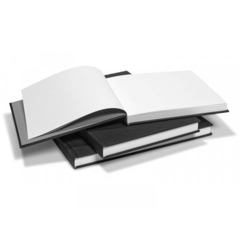 Quaderno per acquarello, copertina di lino 160 g/m², 156 x 170, orizzontale, 48 pagine/96 p., nero