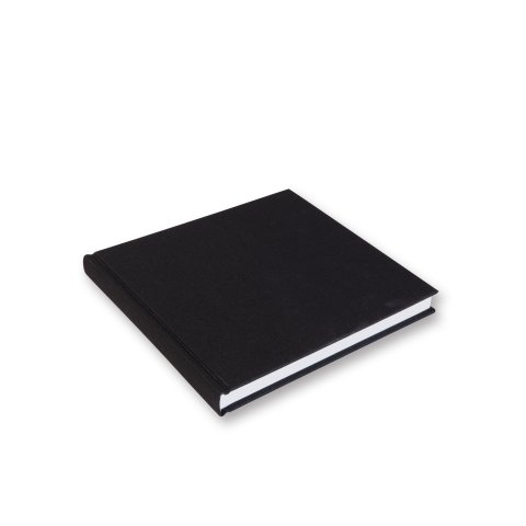 Libro para acuarelas, con forro de lino 160 g/m², 156 x 170, horizontal, 48 páginas/96 p., negro