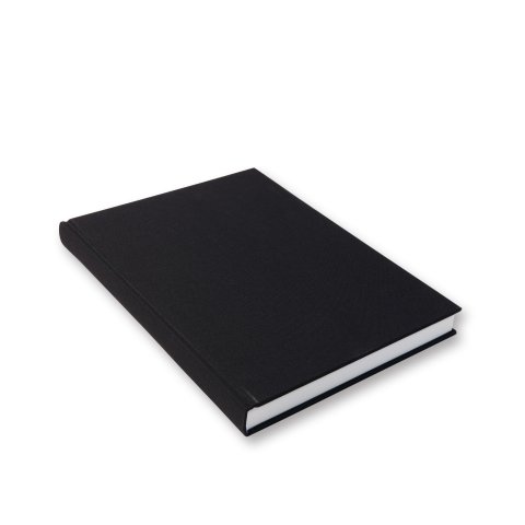 Libro para acuarelas, con forro de lino 160 g/m², 170 x 240, alto, 64 hojas /128 p., negro