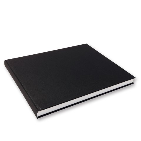 Libro para acuarelas, con forro de lino 160 g/m², 300 x 240, transversal, 64 hojas /128 p., negro