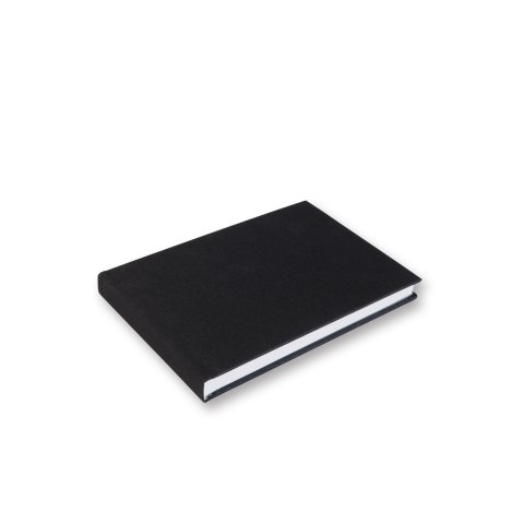 Libro para acuarelas, con forro de lino 160 g/m², 170 x 115, apaisado, 48 hojas / 96 p., negro