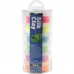 Silk Clay Set 6 x 14 g, lufttrocknend, Neonfarben