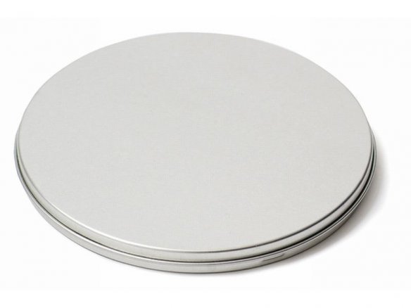 Caja de hojalata para CD, redonda, plateada