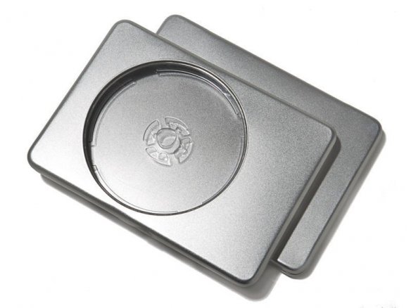 Caja de hojalata para DVD, cuadrada, plateada