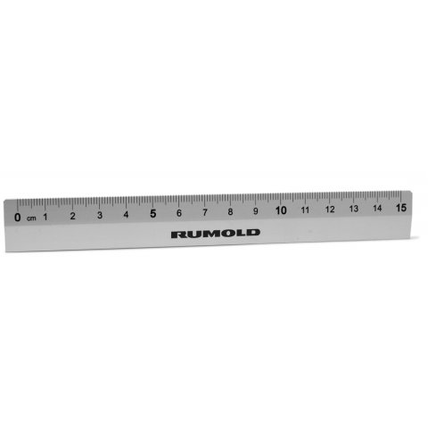 Rumold student ruler, aluminium w = 20 mm, h = 1,5/2 mm, l = 150 mm, matte silver