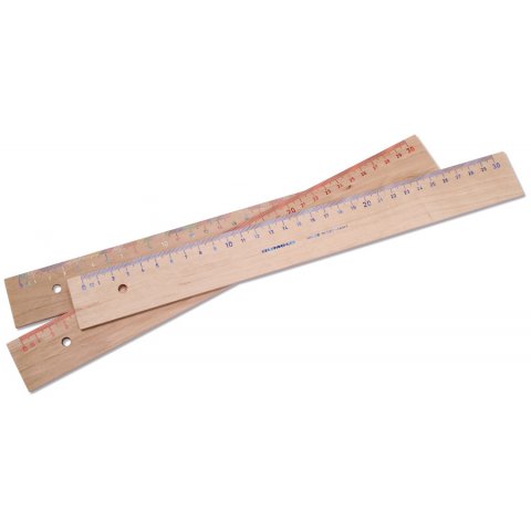 Rumold student ruler, beechwood w = 35 mm, h = 4 mm, l = 300 mm, diverse colours