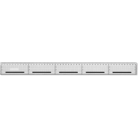 Drafting and cutting ruler, acrylic WITH sliding brake, w = 45 mm, l = 500 mm