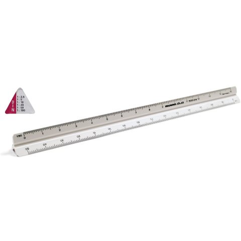 Triangular scale ruler, plastic l = 300 mm, engineer DIN, white
