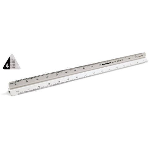 Triangular scale ruler, plastic l = 300 mm, architect 4, white