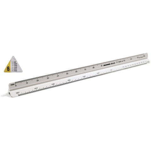 Triangular scale ruler, plastic l = 300 mm, survey 6, white