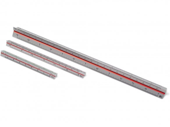 Escalímetro triangular, de aluminio