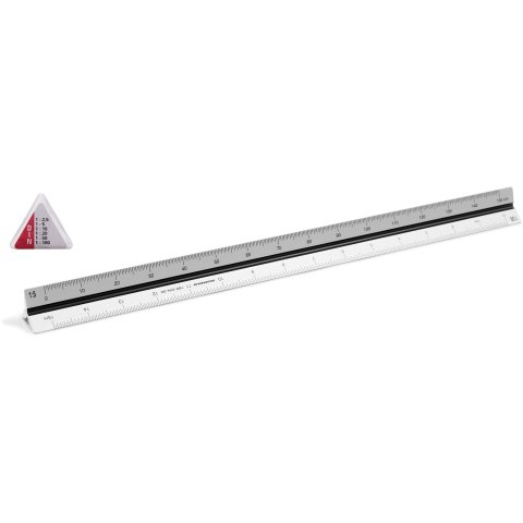 Triangular scale ruler, aluminium l = 300 mm, engineer DIN