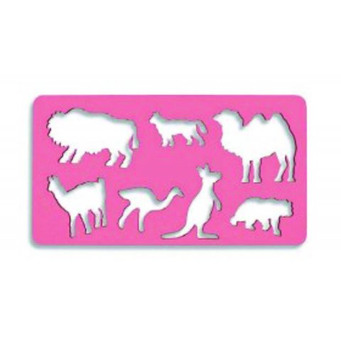 Koh-i-i-Noor stencil da disegno tecnico Cammello + animali steppa, rosa,  120 x 210 mm