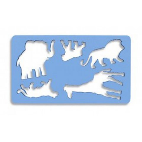 Koh-i-Noor Malschablonen Löwe + Safaritiere, blau,  120 x 210 mm