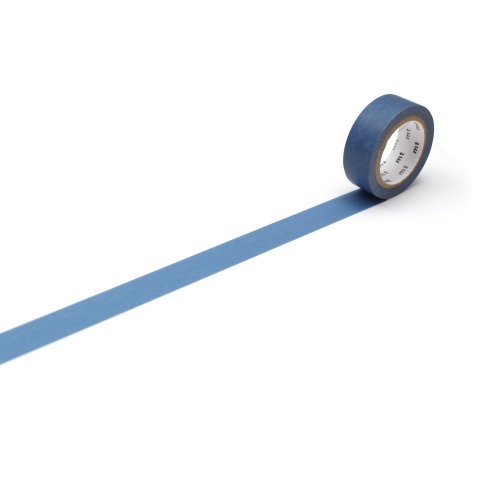 Mt 1P Basic Washi tape uni w= 15 mm, l= 7 m azul ahumado (MT01P521Z)