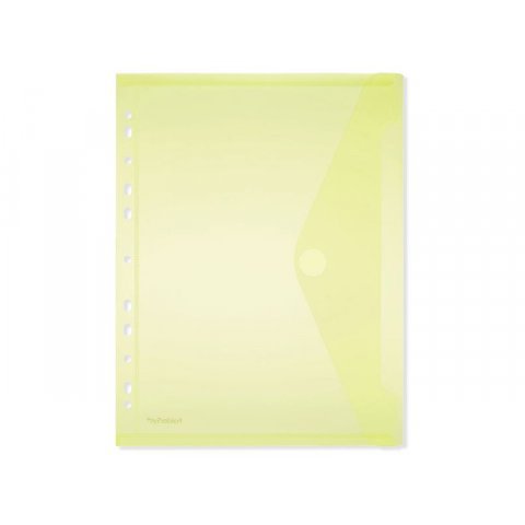 PP report covers with hook and loop fastener 238 x 334 for A4, transparent, yellow (40106-64)