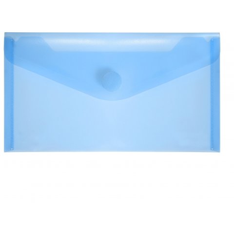 PP plastic envelopes, with V-shaped hook+loop flap 125 x 225 f. DIN long, transparent, blue