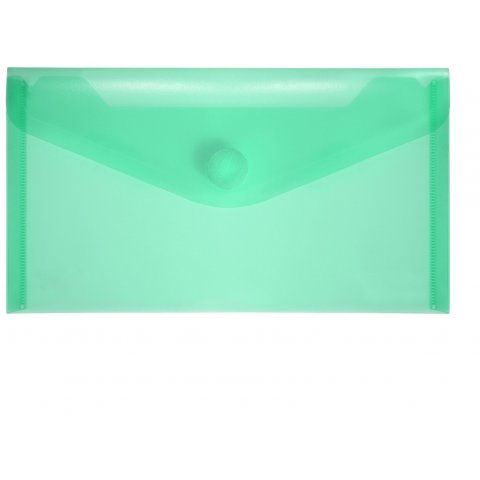 PP plastic envelopes, with V-shaped hook+loop flap 125 x 225 f. DIN long, transparent, green