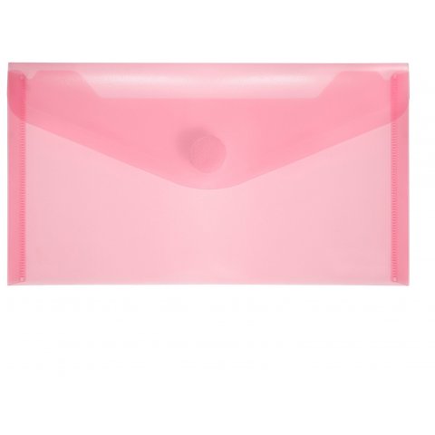 PP plastic envelopes, with V-shaped hook+loop flap 125 x 225 f. DIN long, transparent, red