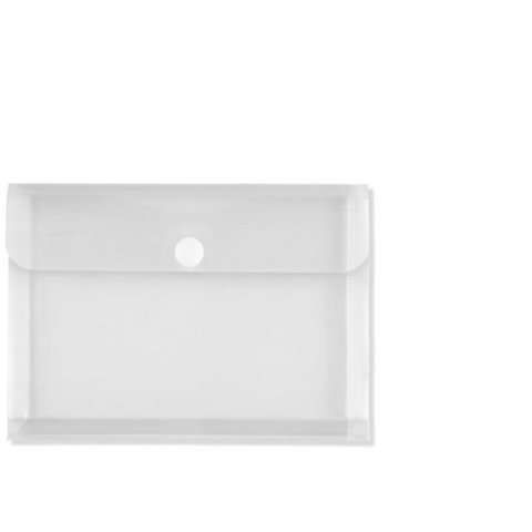 PP plastic folder,hook+loop fastener,expans. fold 175 x 260, for A5, transparent, colourless