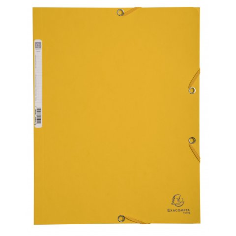 Exacompta cardboard elasticated folder 245 x 320 for A4, yellow