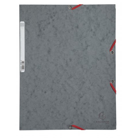 Exacompta cardboard elasticated folder 245 x 320 for A4, grey
