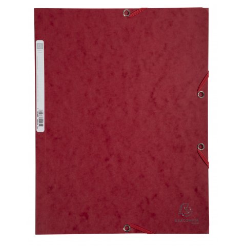 Exacompta cardboard elasticated folder 245 x 320 for A4, cherry red