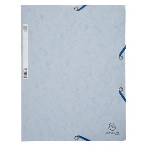 Carpeta con gomas Exacompta, de cartón 245 x 320 para DIN A4, azul-gris claro