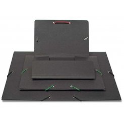 Paperboard corner-elasticated folder, anthracite