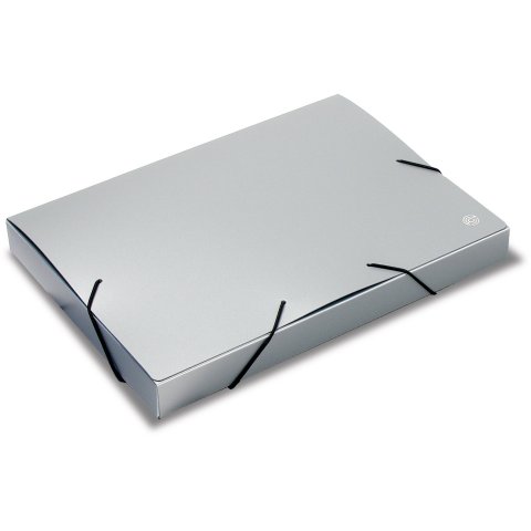 Ecobra corner-elasticated folder, silver thick, (h=30 mm) 245 x 335 mm, for A4